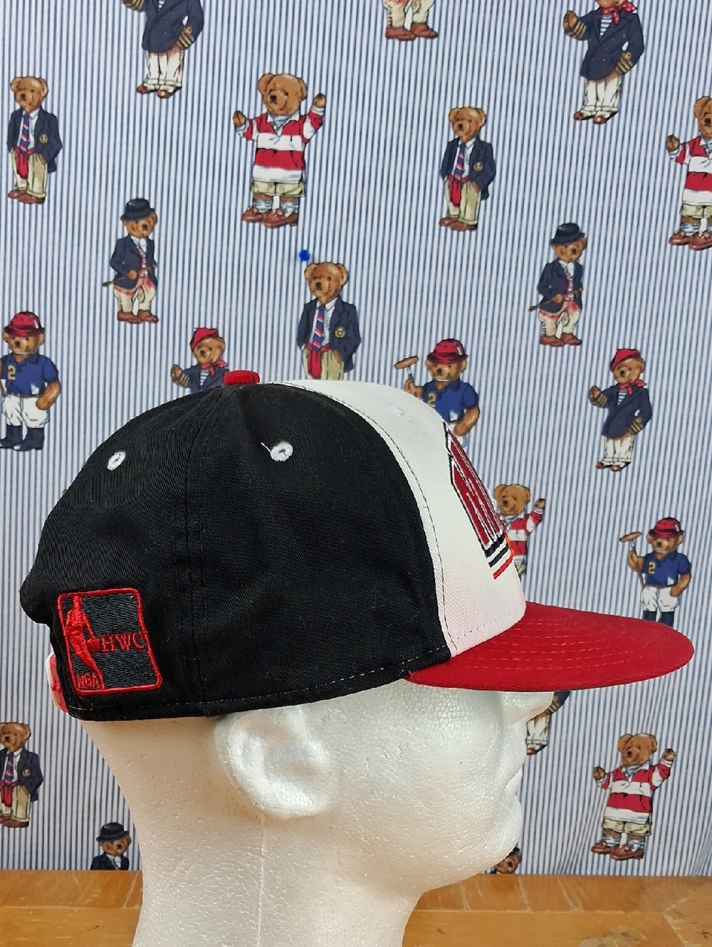 Miami Heat New Era HWC Stitch Spell Out Logo Basketball Black & Red Snapback Hat - Picture 4 of 11